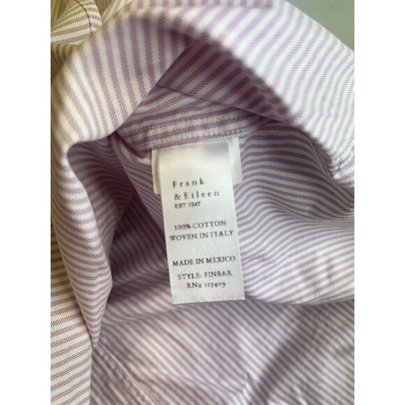 Frank and Eileen Shirt Womens XS Purple/Neutral Striped “Finbar” Designer Beachy - Picture 12 of 15